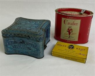 Old Advertising Tins, Edgeworth, Cavalier, Dill's Best