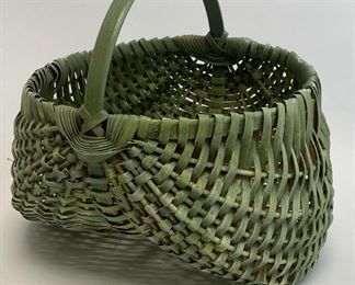 Buttocks Shaped Basket with Green Paint 