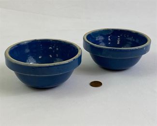 Mini Blue Stoneware Bowls, 1/2 Pint