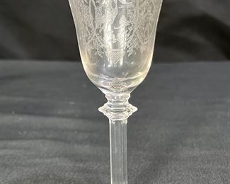 6 VTG Tiffin Etched Depression Cordial Glasses    