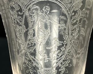 6 VTG Tiffin Etched Depression Cordial Glasses    