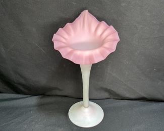 Satin Mt Washington Burmese Jack in Pulpit Vase   