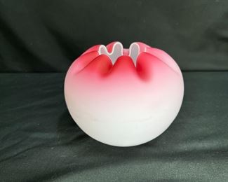 Victorian Mt. Washington Pink Satin Rose Bowl     