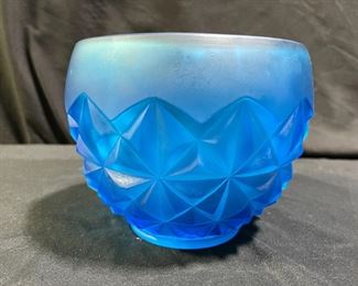 Indiana Blue Glass Monticello Fruit Bowl  