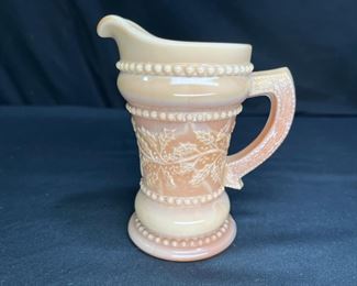 Summit Glass Co Chocolate Caramel Slag Glass Ewer 