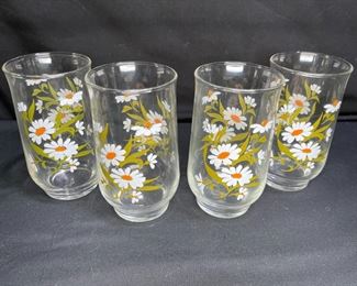  4 VTG Libbey Daisy Water Glasses   
