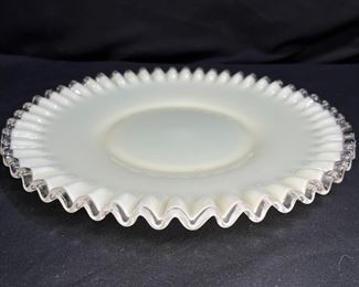 Vintage Fenton Ivory Crest Sandwich Platter   