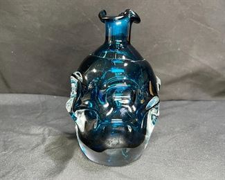 Bo Bergstrom For Aseda Thumb Print Blue Decanter  