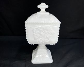 Westmoreland Milk Glass Pedestal Candy Dish 