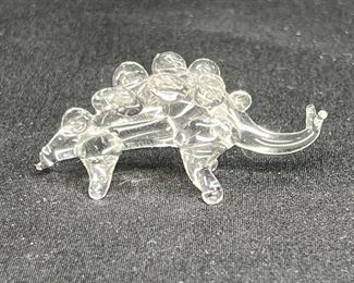 Swarovsi Crystal Sitting Cat  & Glass Stegosaurus 