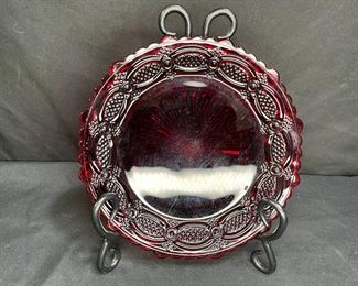 Vintage Avon Ruby Red Dessert Plate 