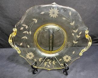 Yellow Lancaster Jubilee Cake Plate