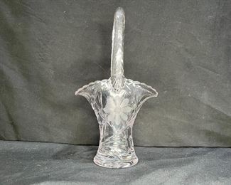 Duncan Miller Etched Glass Bride Basket   