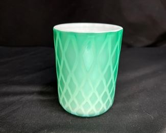 Fenton Glass Air Trap Quilted Tumbler  