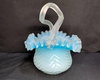 Mt Washington MOP Satin Herringbone Ruffled Basket