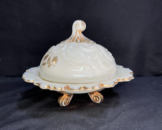 Northwood Custard Glass Butter Dish      