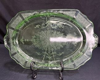 Princess Uranium Glass Platter    
