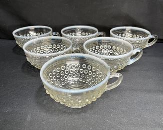 6 VTG Anchor-Hocking Tea Cups  