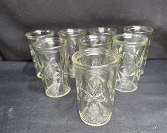 8 VTG Starburst MCM Jelly Jar Juice Glasses   