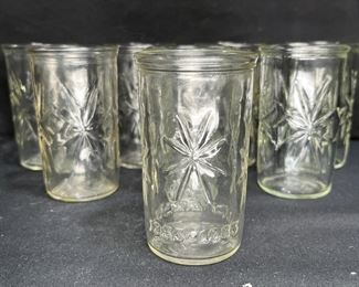 8 VTG Starburst MCM Jelly Jar Juice Glasses   