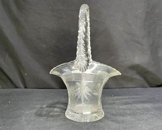 VTG Duncan Miller 1940s Etched Bridal Basket   