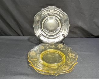 3 Lancaster Jubilee Yellow Luncheon Plates   