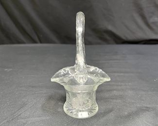 Antique Duncan Miller Etched Mini Bridal Basket   
