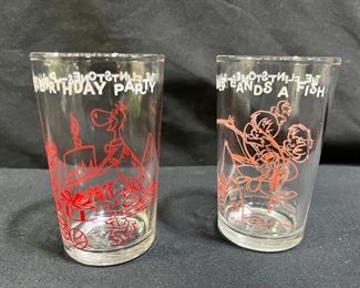 2 VTG 1964 Flintstones Welches Jelly Juice Glasses