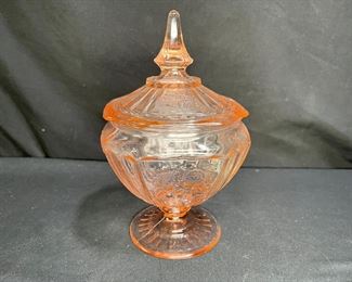 VTG Mayfair Open Rose Pink Lidded Candy Dish    