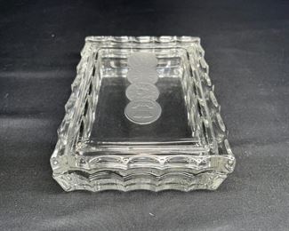 VTG Fostoria Coin Glass Cigarette Box with Lid    
