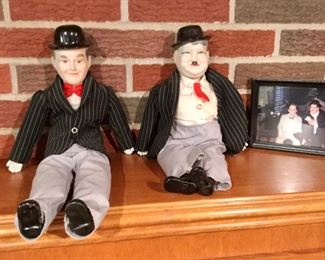 Vintage  Laurel & Hardy Porcelain Doll Figures Rare Collectible