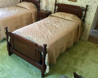 1930's Twin Beds w/vintage bedspreads