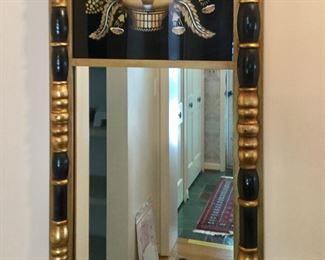 Vintage Hitchcock Federal Style Carved Wood Gold Gilt Framed Mirror