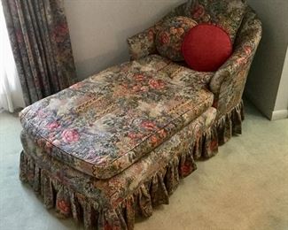 Vintage Chaise w/Rose Floral Fabric