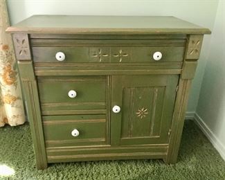 Vintage Country Green Cabinet