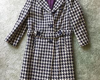 Houndstooth Navy Coat