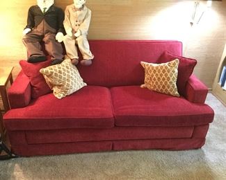 Red Chenille Sleeper Couch