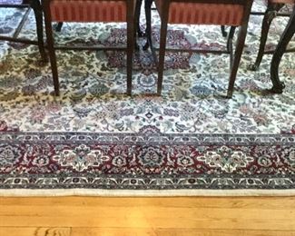 Area Rug 120 x 96  Burgundy/Cream w/hint of blue and green