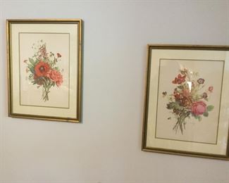 Vintage Framed Botanical Florals  by Prevost