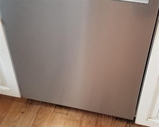 KitchenAid stainless steel dishwasher with stainless steel interior