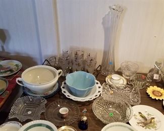 Vintage dishes, vase