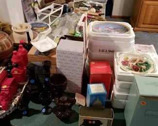 Avon fire fighter items, iris plates,avon items