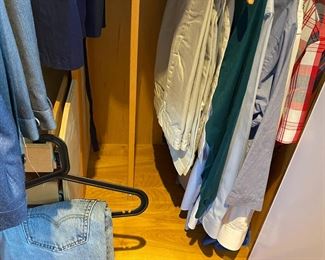 Mens clothes, 3 closets full.