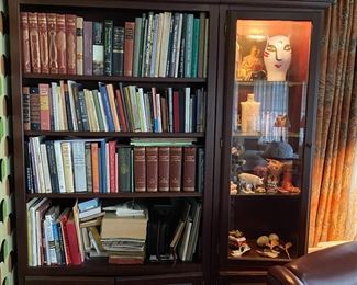 Book section of cabinet.