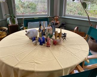 Kitchen table and chairs, more pigs.