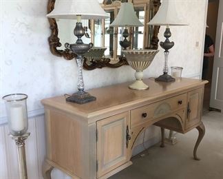 BUFFET, MIRROR AND LAMPS