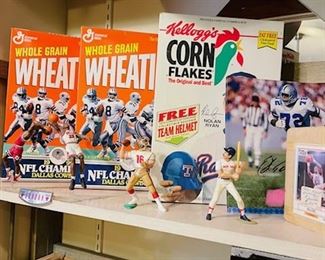 Historic Collectable Cereal Boxes. Collectable Sports Action Figures.