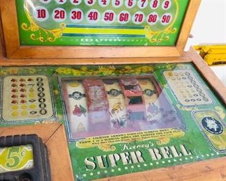 Vintage Keeny's Super Bell Five Cent Slot Machine.