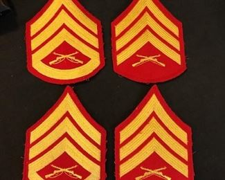 US Marine Staff Sergeant E6 and US Marine Sergeant E5 Insignia Patches.