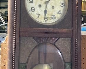 Large Wood Antique Wall Clock.